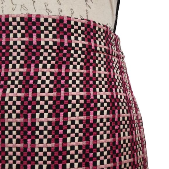 Ann Taylor | Textured Check Skirt Pink Black Berry | Size 2 - Picture 1 of 8